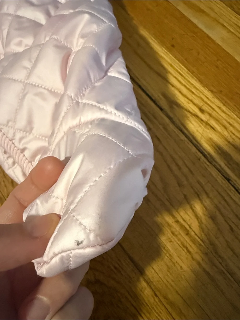 Ralph Lauren Quilted Hooded Footed baby One-Piece bunting in Light Pink 3m